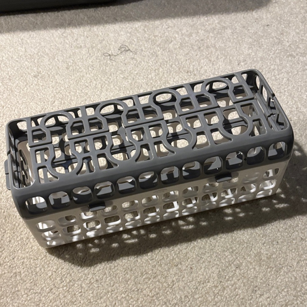 Gray and White Storage Basket